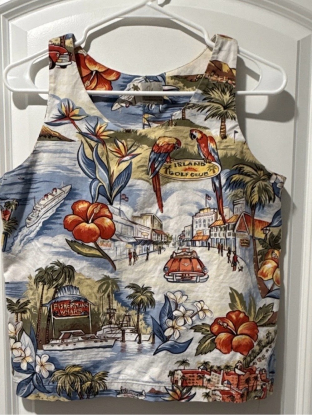 Women’s L Tropical Parrot Print Tank Top Multicolor